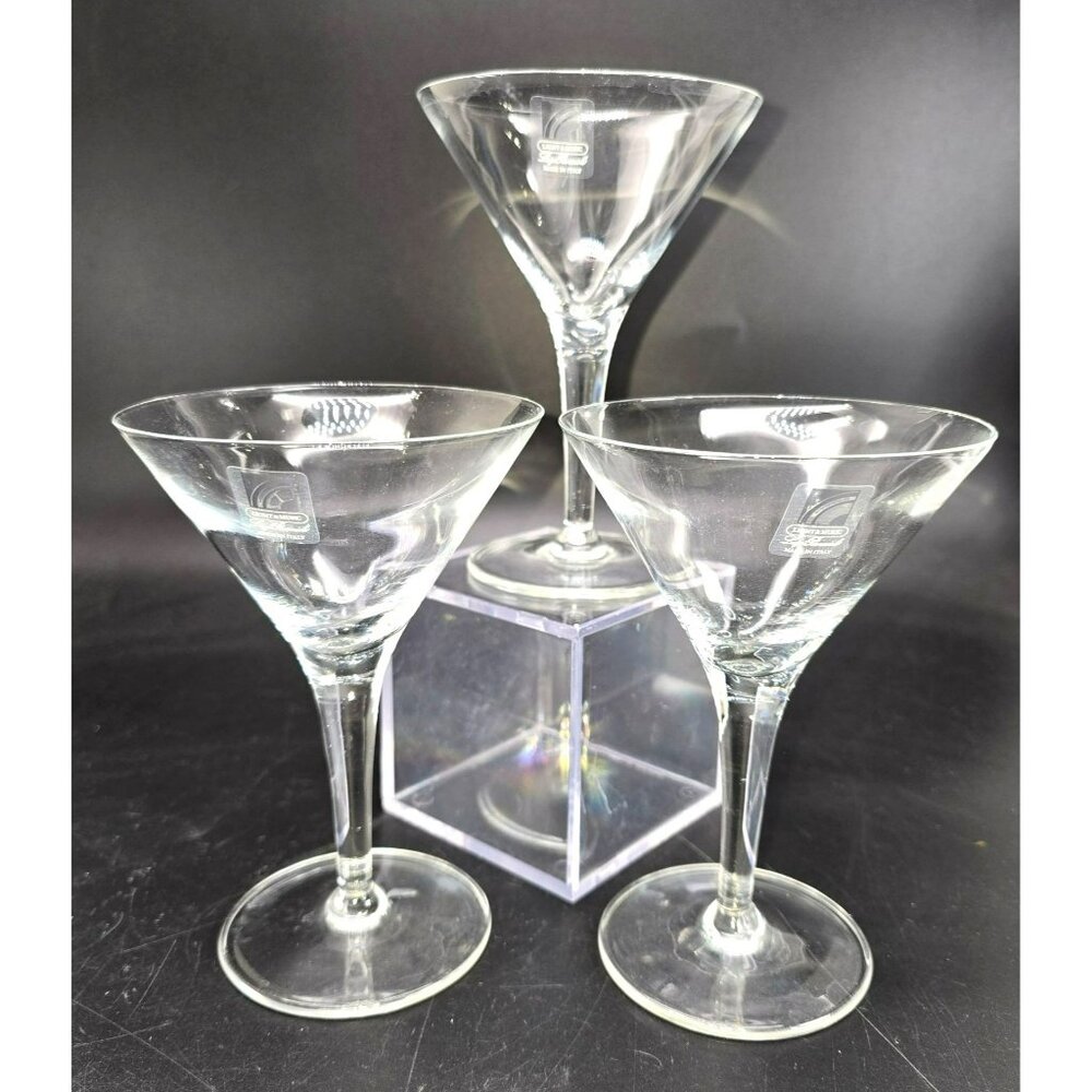 Luigi Bormioli Light & Music Martini Glasses Set Of 3 Crystal 7 Oz NWS DH1354